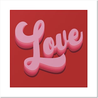 Love Retro Vintage Pinks Overlay Design Posters and Art